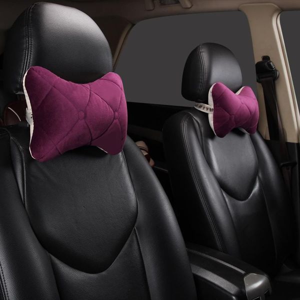 

seat cushions 2pcs/set vehicle headrest neck pillow automotive soft warm car head rest plush cushion interior accessories winter