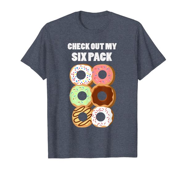 

check out my six pack - funny donut workout abs t-shirt, White;black