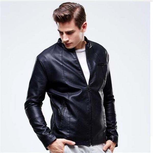 

men's fur & faux spring leather jackets men black motorcycle vintage pu and coats