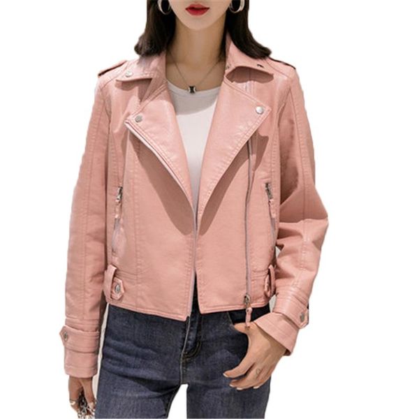 

women's leather & faux 2021 autumn winter coats casual trendy female pu jackets thick plus velvet ladies outerwear n717, Black
