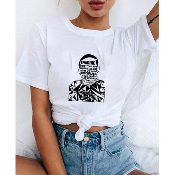 

black lives matter graphic tees short-sleeved casual white tee shirts women t-shirt plus size femme tee