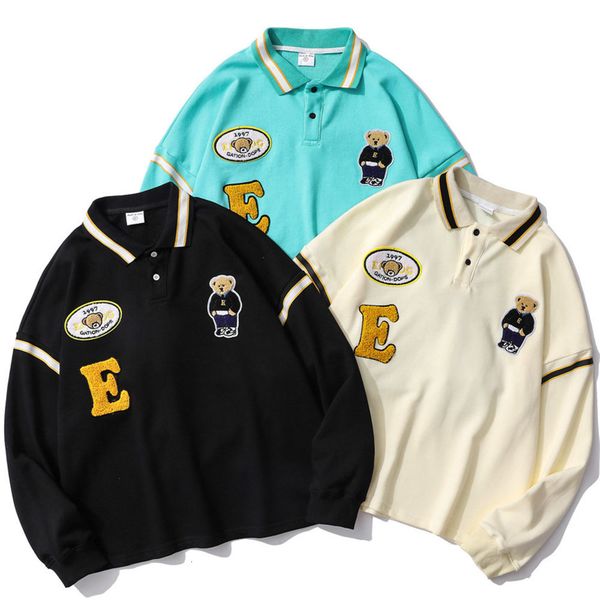 

men's hoodies & sweatshirts round neck embroidered towel terry knitted sweater harajuku men's hoodie, Black