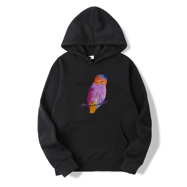 

fall / winter 2020 versatile fashion owl print hoodie, Black