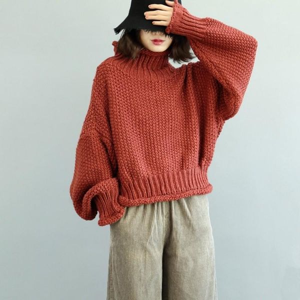

women's sweaters oversized women sweater turtleneck solid knitted pullovers autumn winter jumpers euro casual twist warm, White;black