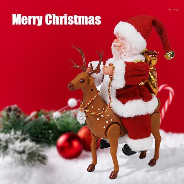

christmas decorations decoration santa claus electric doll dancing with music funny xmas decor for kids gift toys home year ornaments