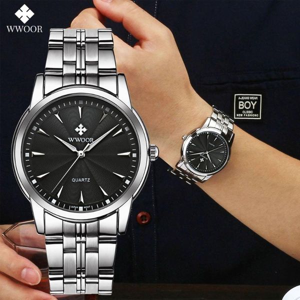 

wristwatches watch for men warterproof sports mens watches wwoor clock male business quartz wristwatch relogio masculino, Slivery;brown