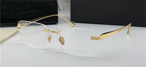 

fashion prescription eyeglasses the visual rim0less frame optical glasses clear lens simple business style for men, Black