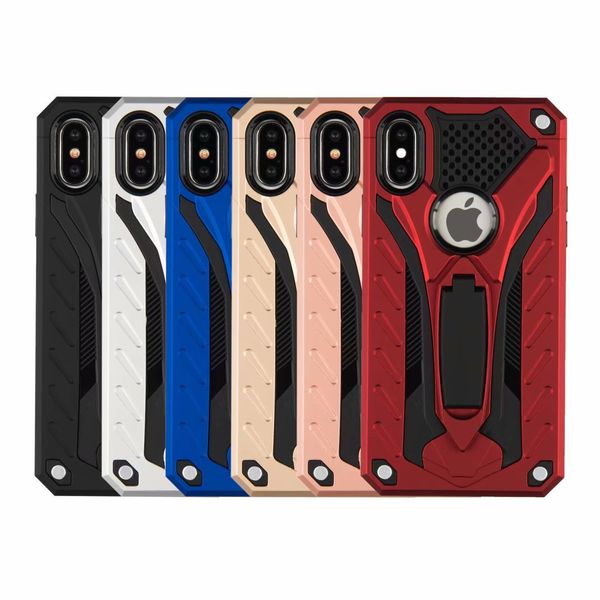 Hybrid Armor Case Kickstand Handyhülle für iPhone XR XS Max X 8 7 Plus Samsung J7 J3 A6 Note9 S 9 8 Plus LG Aristo2 V30 Huawei Oppbag