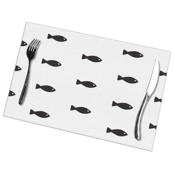 

mats & pads 6 pcs placemat ocean sea fish fabric table tableware kitchen tool