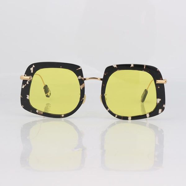 

sunglasses tortoise weird frame women yellow lenese marble effect, White;black