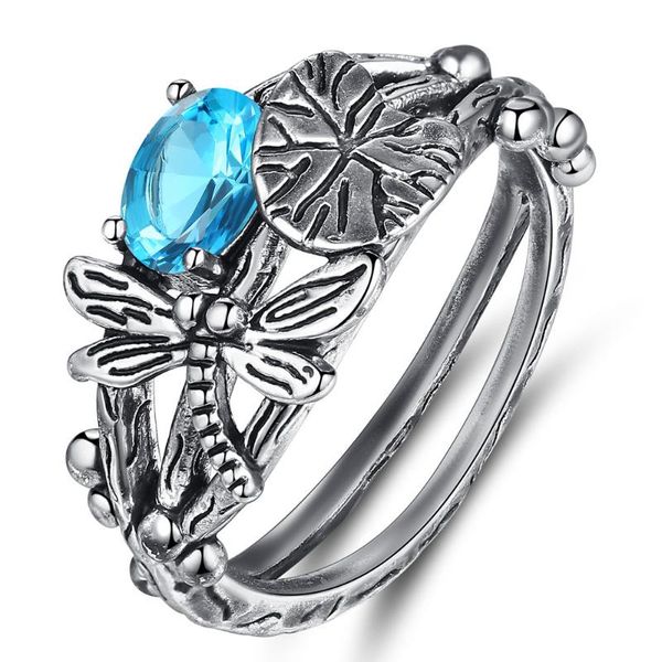 

cluster rings ornament creative retro dragonfly water ring lotus leaf hand jewelry female, Golden;silver