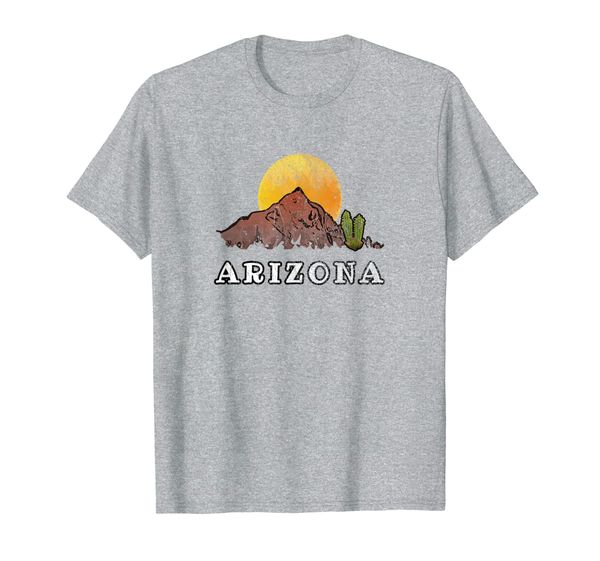 

arizona shirt with mountain desert scene, White;black