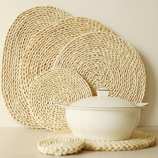 

mats & pads handwoven macrame eco-friendly round braided placemat cup pad heat resistant tables mat