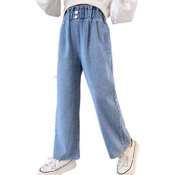 

jeans for girl solid color spring autumn trousers children casual style clothes girls 6 8 10 12 14, Blue