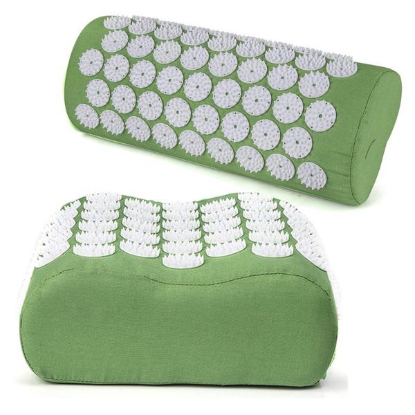 

yoga mats acupressure massage pillow neck back head pain relief spike massager cushion