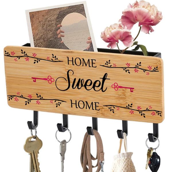 

hooks & rails multifunctional key rack for hanging and storing objects stylish non-folding wooden storage box applicable behind doors walls
