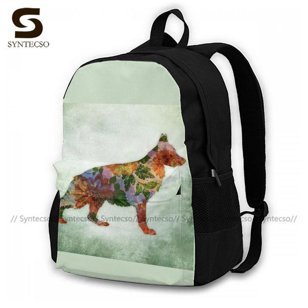 

german shepherd backpacks breathable leisure polyester backpack commuter youth bags