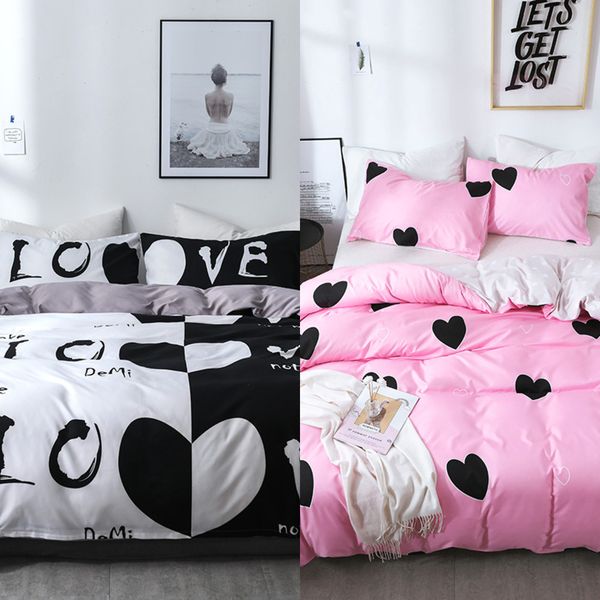

aggcual couple love king size bedding set luxury bed quilt comforter printed duvet cover set double bed polyester textile be04 c0223