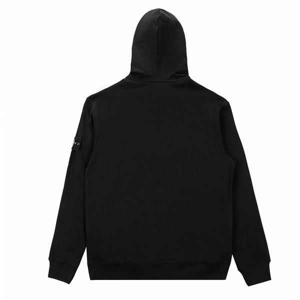 

designer men's hoodies stone spring autumn oney long sleeve hooded round neck pullover couple sweater, Black