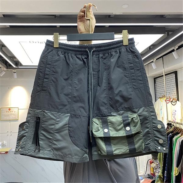 

men's shorts summer stitched multi pocket tooling kapital casual m-xl, White;black