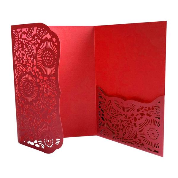 

10pcs invitation diy hollowed out greeting card wedding stationery craft portable delicate paper decoration floral pattern party