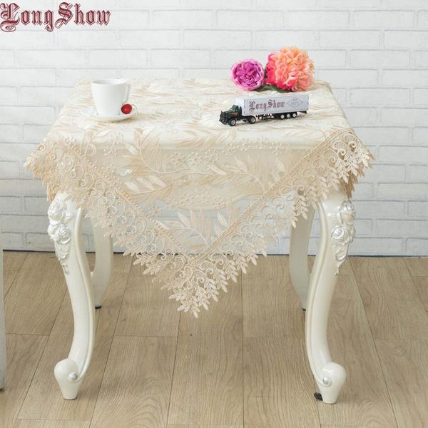 

creative gold color willows leaves pattern square pure organza embroidered tablecloth for banquet birthday party
