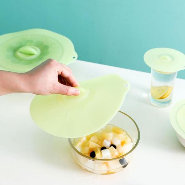 

kitchen storage & organization 10/15/20/24cm silicon fresh cover sealing cap microwave oven heating refrigerator preservation bowl covers