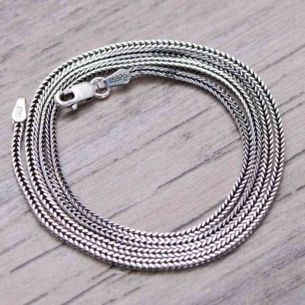 KJJEXCMY 925 Sterling Silver Corean Jóias Colar 1.6mm Foxtail Snake Bone Homens e Mulheres Acessórios Cadeia