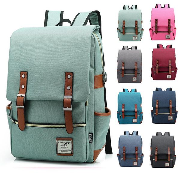 

backpack fashion vintage lapwomen canvas bags retro casual bag school travel leisure men for teenager # solid