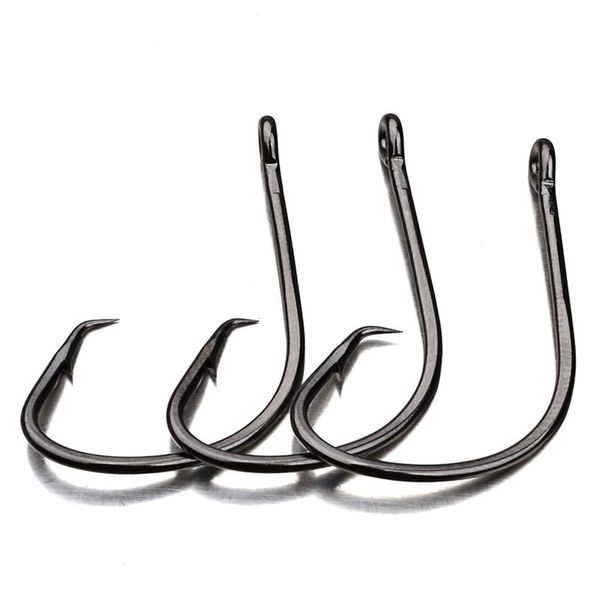 

fishing hooks 50pcs/lot ocs/circle sport circle fish hook jig big 1#-5/0# size bass black color