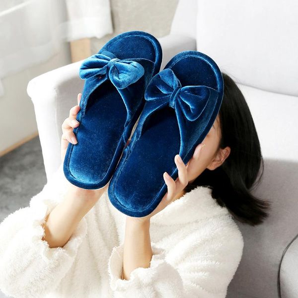 

slippers 2021 women summer cotton japanese simple home sweet bow peep toe seasons flip-flops non-slip bedroom shoes, Black