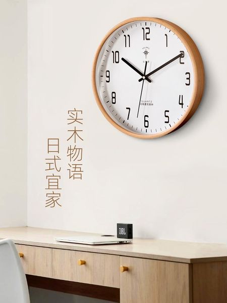 

wall clocks wood glass nordic clock silent round simple electronic klokken wandklokken living room decoration home watches 60wc