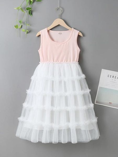 

girls two tone layered tutu dress she, Red;yellow