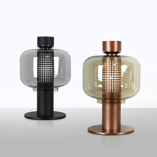 

table lamps postmodern simple glass light bedroom bedside creative led desk lamp study reading designer home deco lighting fixtures