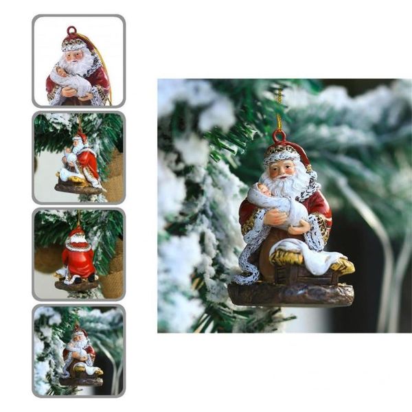 Рождественские украшения Практические кулоны Санта-Клауса Реалистичные праздники с висящими дырочками