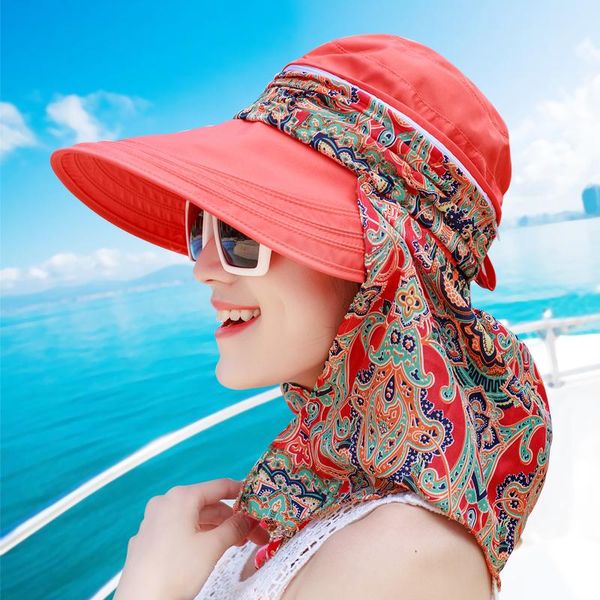 

wide brim hats summer spring hat for women chapeu feminino foldable visors cap sun collapsible anti-ua floral printed casual, Blue;gray