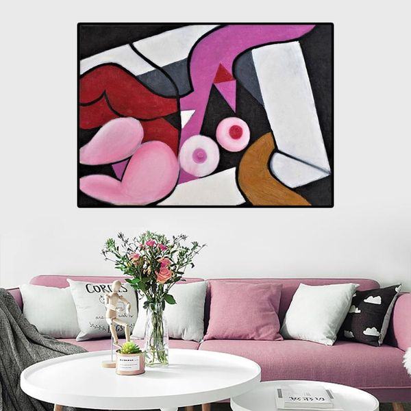 

paintings abstract body art women and man canvas painting wall decor living room home poster picture