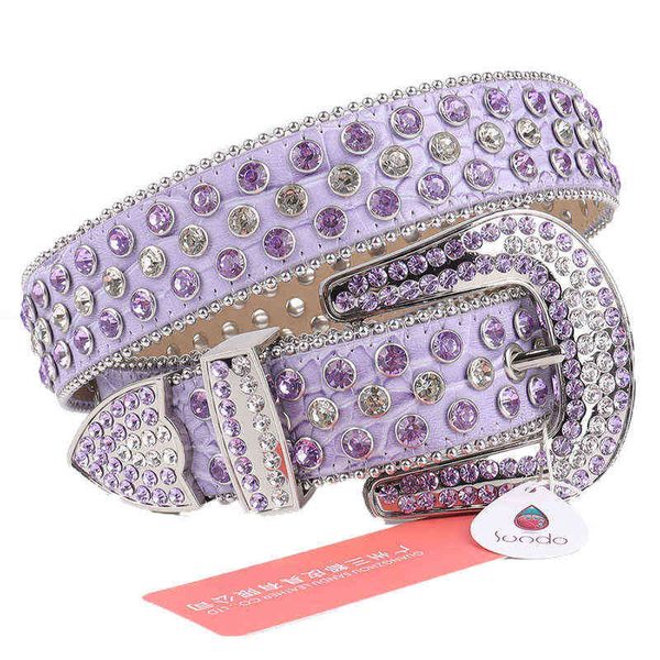 

2021 new goth belt designer luxury strap diamond belt fashion western cowboy cowgirl bling crystal studded belt for man woman aa220312, Black;brown