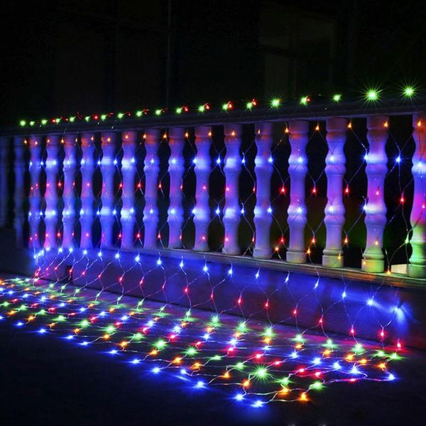 

strings net led string lights 8modes 1.1x1.1m 3x2m solar fairy 100led 204led waterproof christmas for festival year