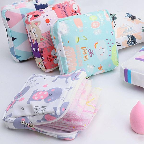 

storage bags portable sanitary napkin bag zipper coin purse sundries pouch girl waterproof outdoor travel makeup