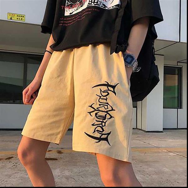 

candy color embroidery summer day sandy women shorts harajuku cool fast dry thin tide brand fashion jogging casual sweatpants, White;black