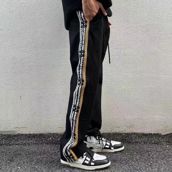 

nigo 21ss loose trousers embroidered wool pants, Black