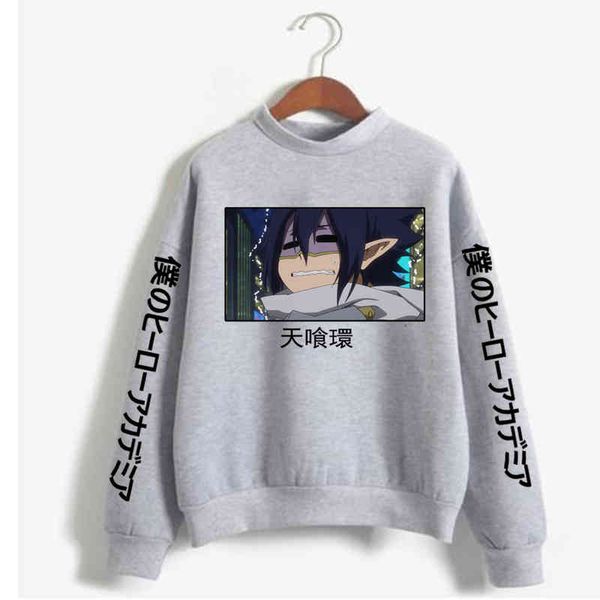 

anime my hero academia funny hoodi kawaii amajiki tamaki streetwear pullover, Black