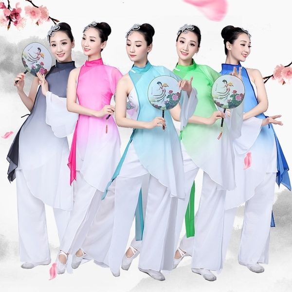 

new women traditional chinese woman man costume folk dancing national clothing for fan dance costumes me8u, Black;red