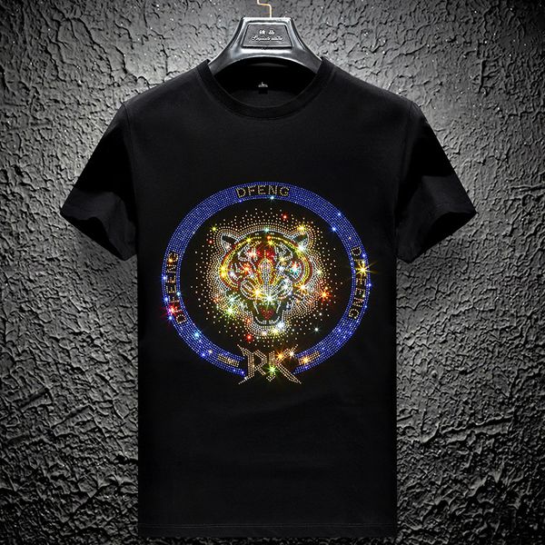

men's t shirts 2021 summer trend mercerized cotton drilling letters fashion short sleeve t-shirt wear, White;black