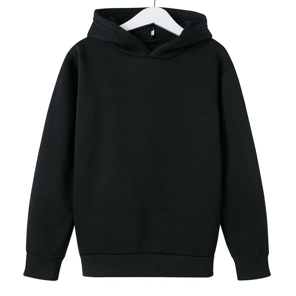 

autumn fashion new products childrens solid color fleece hoodie childrens american european style hip hop casual sweatshirt 11, Black
