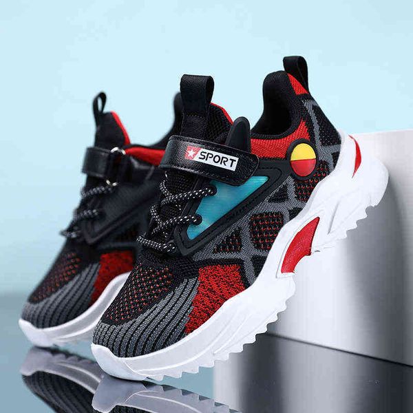 

fashion kids running shoes summer children sneakers breathable mesh boys casual walking shoes lightweight girls tenis sneakers g1210, Black;red