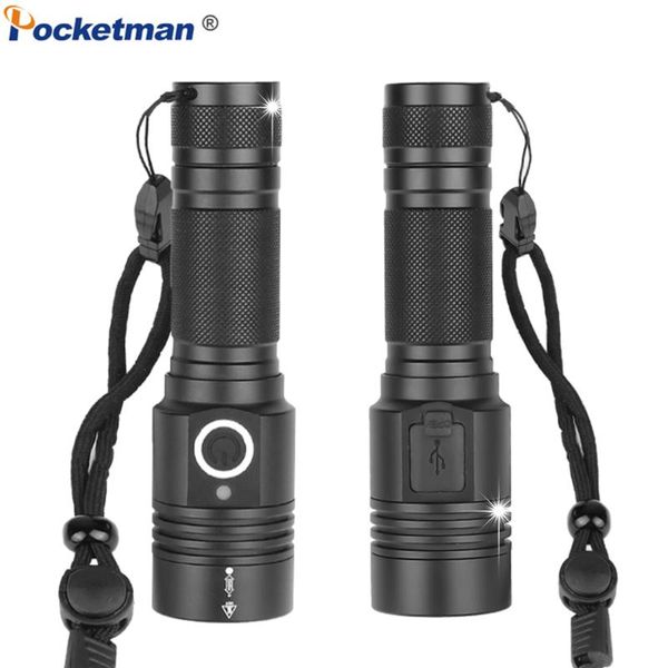 

ultra bright xhp50.2 led torch usb rechargeable zoomable led use 18650 battery