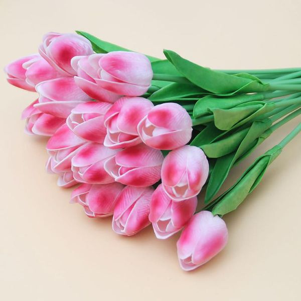 

scrapbooking 1pcs pu mini tulip flower real touch wedding flower bouquet artificial silk flowers for home party decoration