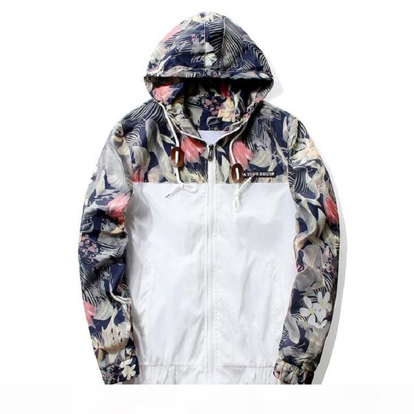 

windbreaker jackets mens hooded jacket sportswear bomber jacket fashion light weight flowers casual mens jackets coats outwear cx200820, Black;brown
